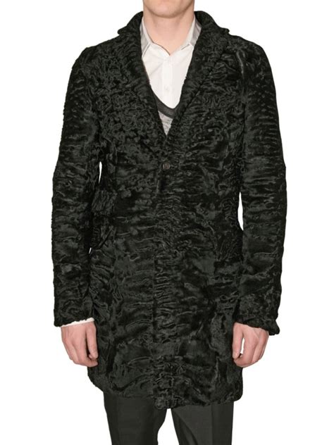 Dsquared² Astrakhan Coat in Black for Men | Lyst