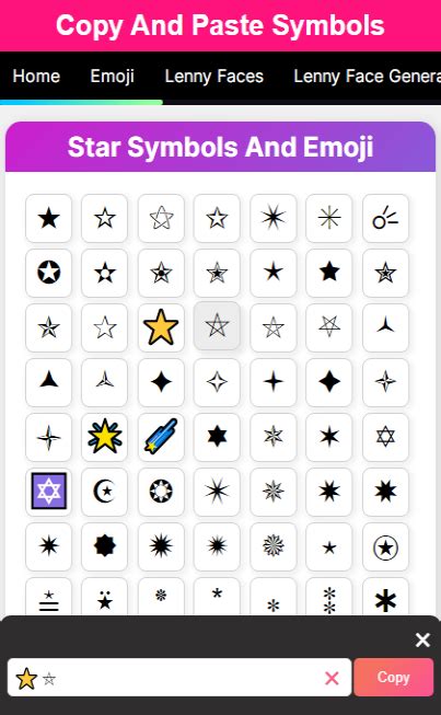 Star Symbols | Symbols, Stars, Coding