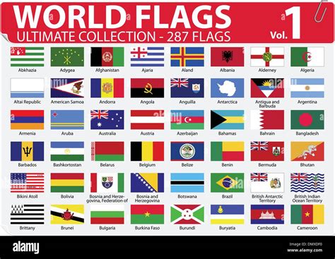 World Flags - Ultimate Collection - 287 flags - Volume 1 Stock Vector Image & Art - Alamy