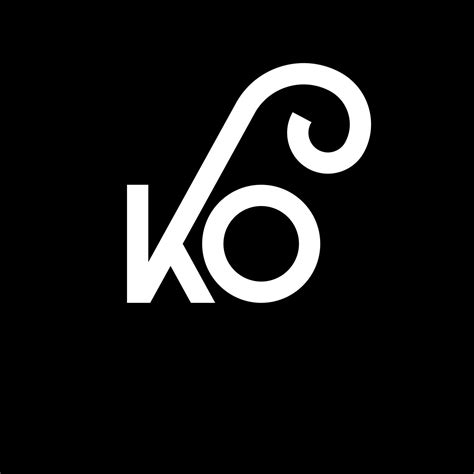 KO letter logo design on black background. KO creative initials letter ...