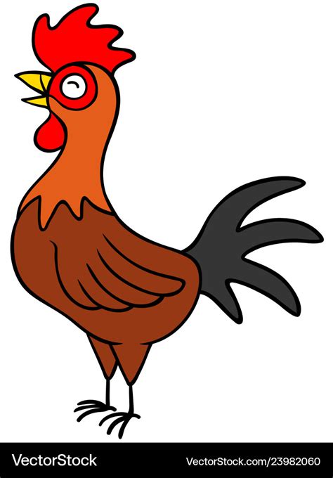 Cartoon rooster crowing Royalty Free Vector Image