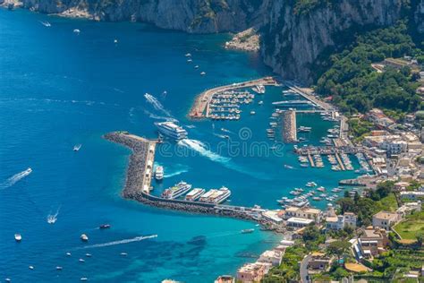 Aerial View of Marina Grande at the Italian Island Capri Stock Photo ...