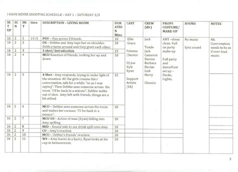 5+ Shooting Schedule Templates - Word Excel Templates