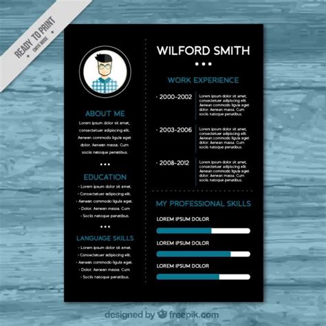 Free Vector | Black resume template