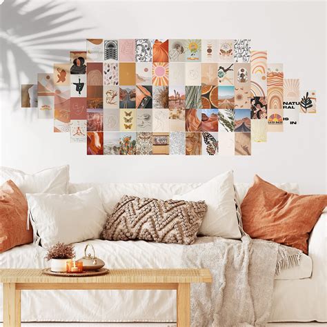 Boho Bedroom Decor, Boho Wall Collage Kit Aesthetic Pictures, 70pcs ...