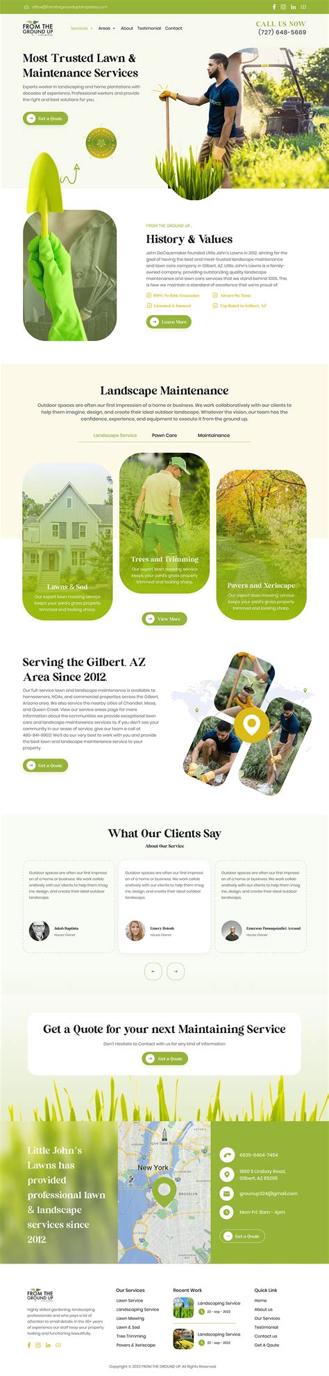 Landscape Design & Lawn Care Website :: Behance