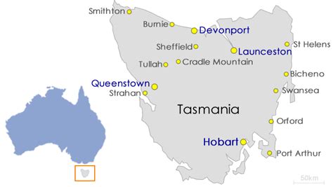 Detailed Map Of Tasmania Printable