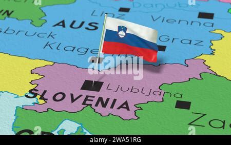 Slovenia political map with capital Ljubljana and neighbor countries. Republic, country and ...