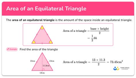 Area of Equilateral Triangle - Math Steps, Examples & Questions