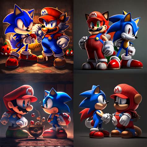 AI Art: Mario and Sonic by IllusionedDrawer64 on DeviantArt