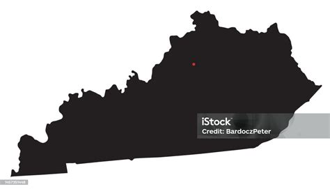 Highly Detailed Kentucky Silhouette Map Stock Illustration - Download Image Now - Kentucky ...