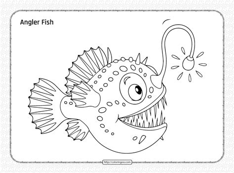 Free Printable Angler Fish Coloring Page | Fish coloring page, Angler ...