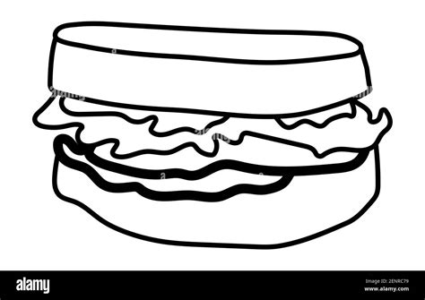 Ham sandwich line art vector icon for apps or website Stock Vector Image & Art - Alamy