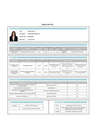 CV Anastasia Ciputra | PDF