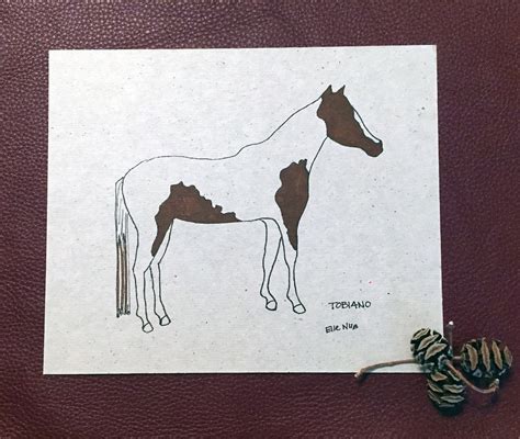 Tobiano Paint Horse Sketch - Etsy