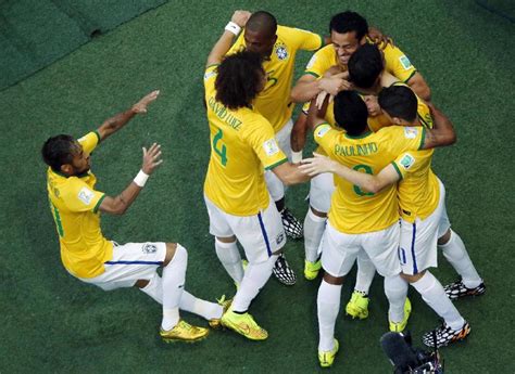 Neymar takes a tumble while trying to celebrate Brazil's early goal ...