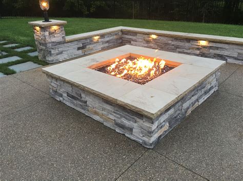 Custom gas fire pit to warm the chill by your pool.....designed and constructed by www ...