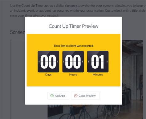 ScreenCloud Count Up Timer App Guide - ScreenCloud