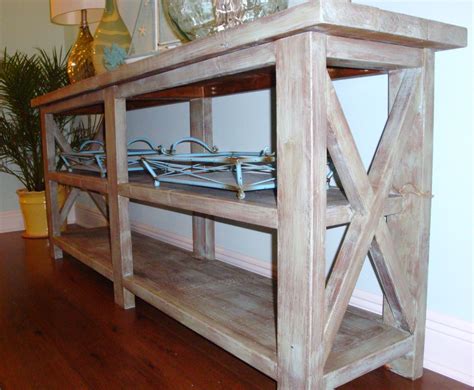 Custom DIY Narrow Modern Rustic Wood Console Table With Storage ...