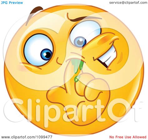 Clipart Emoticon Picking His Nose - Royalty Free Vector Illustration by ...