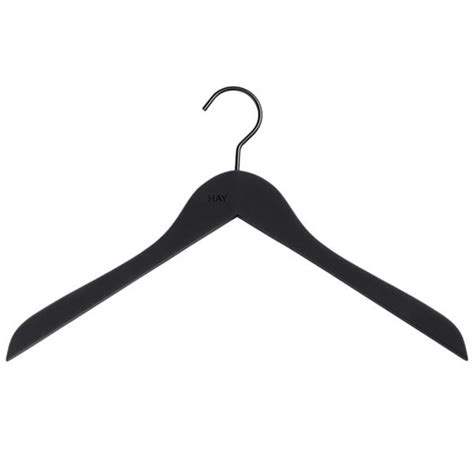 HAY Soft coat hanger slim, black, 4 pcs | Finnish Design Shop