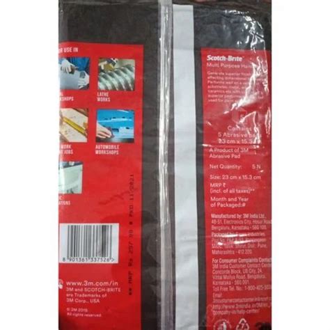 Abrasive 3m Scotch Brite Multi Purpose Hand Pads 7447, Rectangle, 23cm * 15.3cm at Rs 25/piece ...