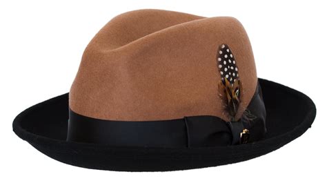 Wool Felt Gangster Fedora Hat with Satin Hat Band by Bruno Capelo | Stylish hats, Mens dress ...