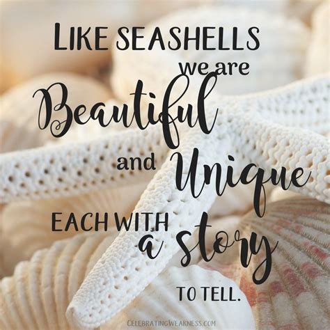 Like seashells, we are beautiful and unique, each with a story to tell ...