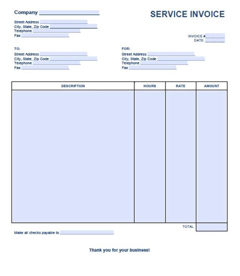 Service Invoice Template Free Word | Invoice Template Ideas