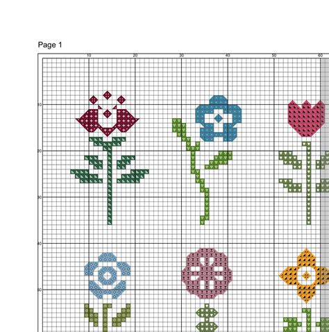 Many Small Flowers Cross Stitch Pattern PDF/ Needlepoint | Etsy