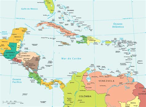 Caribe - Mapa Político, Mapas dos Países