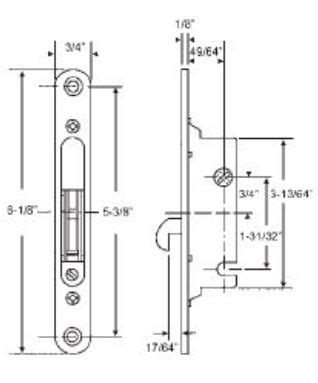 Marvin Sliding Patio Door Hardware - Mortise Lock | BiltBest Window Parts