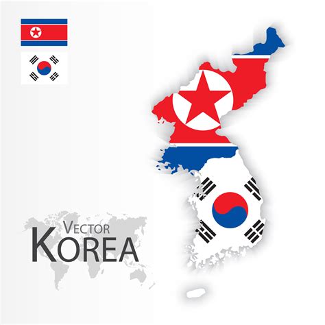 North Korea and South Korea Map 669027 Vector Art at Vecteezy