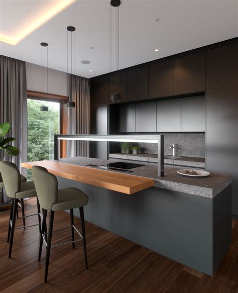 View of the kitchen, 3D-visualization on Behance