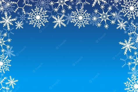 Free Vector | Hand drawn snowflake border with blue background