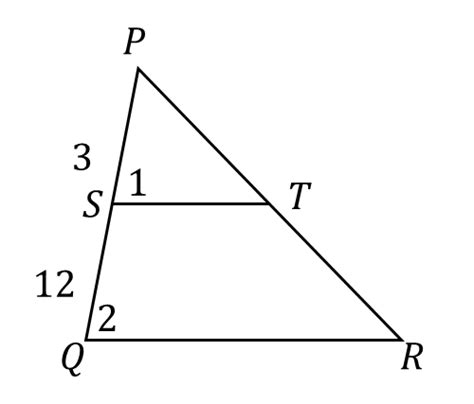 geometry - What is the ratio the areas of $PST$ and quadrilateral $STRQ ...