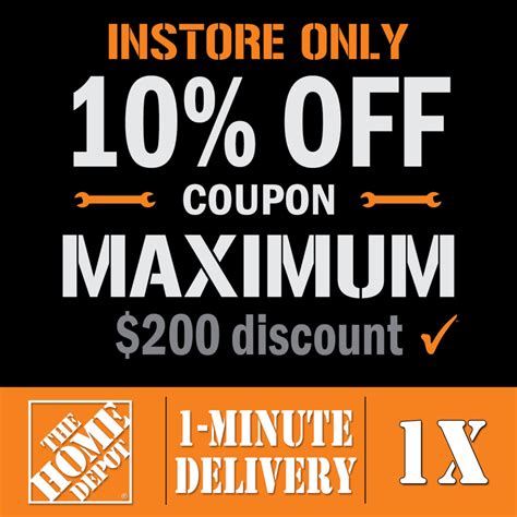 Home Depot Coupon – One (1x) 10% Off Instore Only (Printable) – Premium Promo Codes