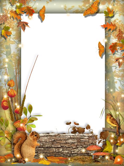 Autumn frame PNG | Fall picture frame, Woodland animal wall art, Christmas frames