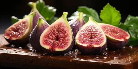 Premium AI Image | Fresh Figs with Water Drops Generative AI