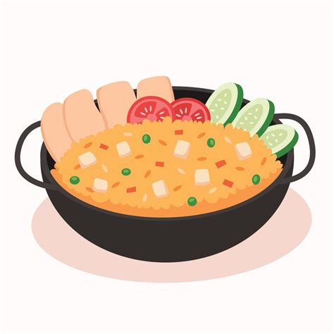 Delicious fried rice cartoon vector 16257703 Vector Art at Vecteezy