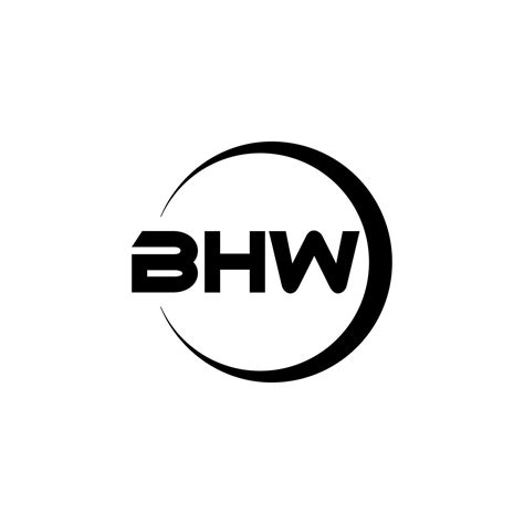 BHW letter logo design in illustration. Vector logo, calligraphy ...