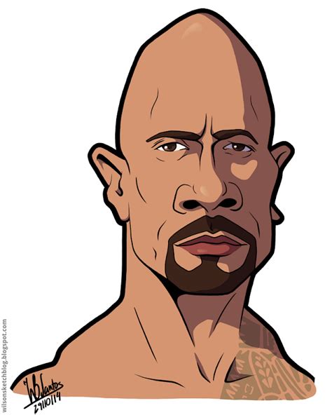 Dwayne Johnson - The Rock (Cartoon Caricature)