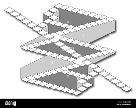 Stairs optical illusion Cut Out Stock Images & Pictures - Alamy