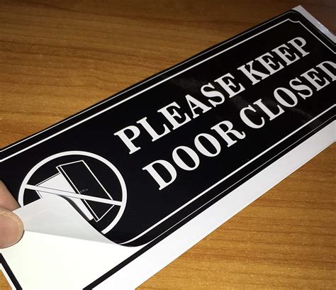 eSplanade "Please Keep Door Closed" Sign Sticker Decal - Easy to Mount ...