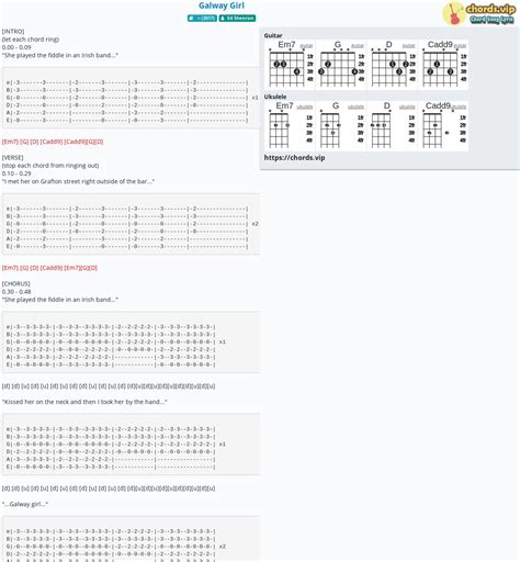 Chord: Galway Girl - Ed Sheeran - tab, song lyric, sheet, guitar, ukulele | chords.vip