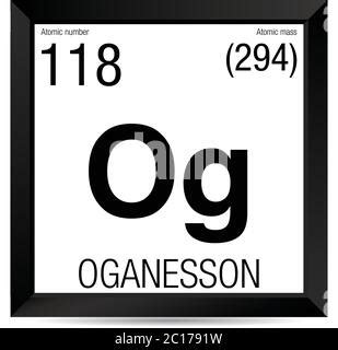 Oganesson symbol. Element number 118 of the Periodic Table of the ...