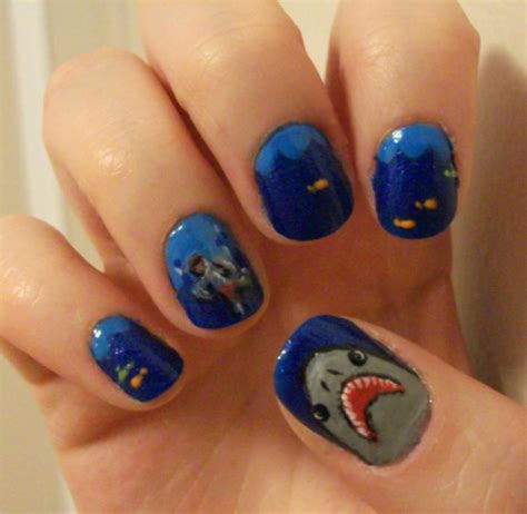 Shark Attack Nails by kaylamckay on DeviantArt