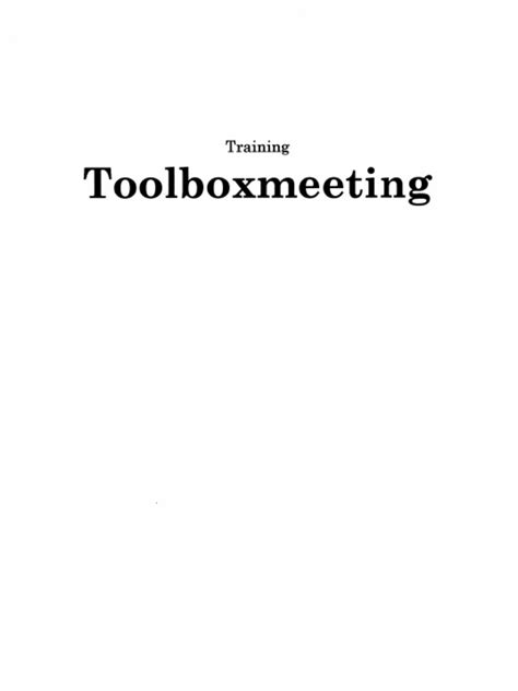 Training toolbox | PDF