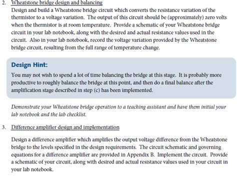 Solved 2. Wheatstone bridge design and balancing Design and | Chegg.com