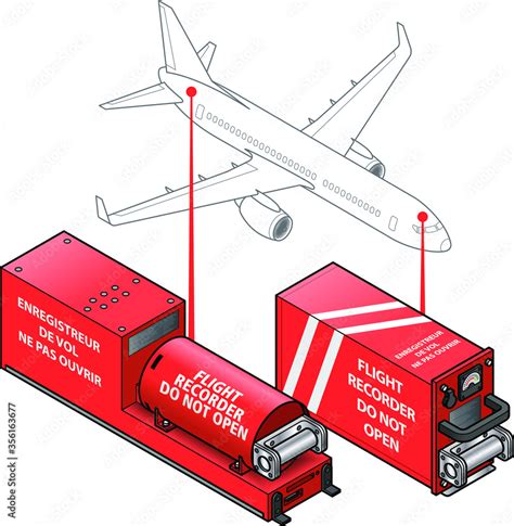 Diagram showing typical locations of black boxes (flight data recorder, cockpit voice recorder ...